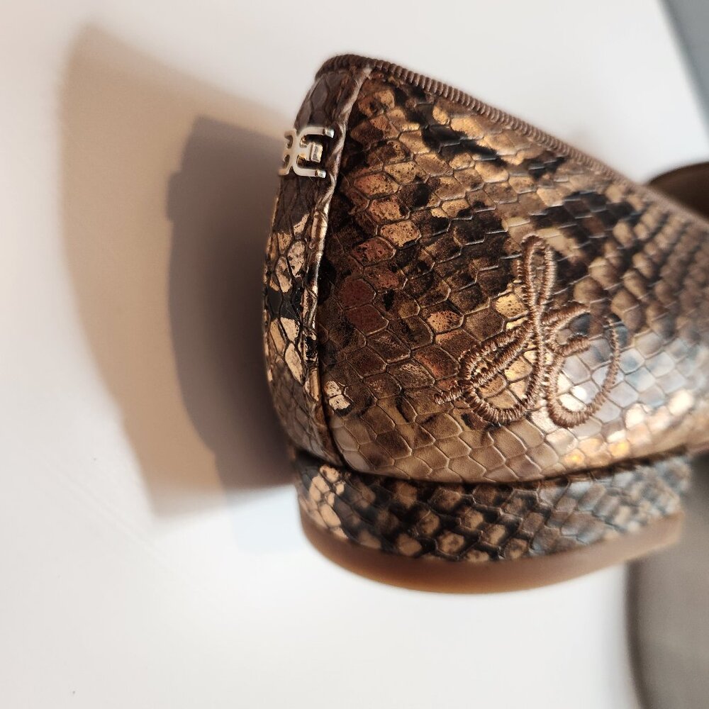 Sam Edelman Jordy Metallic Snakeskin Python Loafe… - image 3